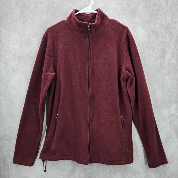 Redtag Red Long Sleeve Full Zip Fleece Sweater Jacket Mens Large - Picture 1 of 6